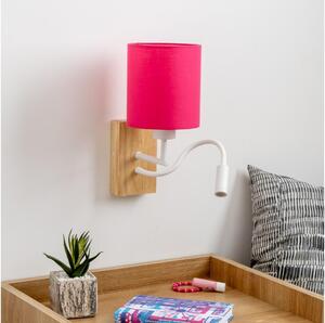 Brilagi - Applique a LED NUBILA WOOD 1xE27/25W/230V + LED/3W quercia/rosa