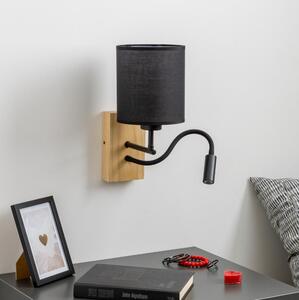 Brilagi - Applique a LED NUBILA WOOD 1xE27/25W/230V + LED/3W quercia/nero
