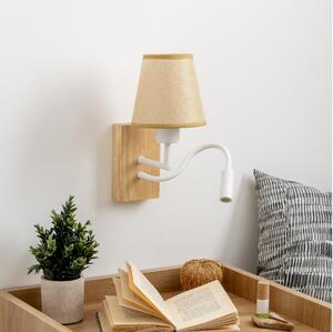 Brilagi - Applique a LED NUBILA WOOD 1xE27/25W/230V +LED/3W quercia/marrone chiaro