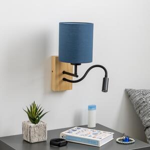 Brilagi - Applique a LED NUBILA WOOD 1xE27/25W/230V+ LED/3W quercia/blu scuro