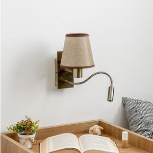 Brilagi - Applique a LED NUBILA 1xE27/25W/230V + LED/3W ottone/marrone