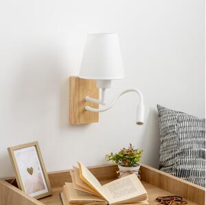 Brilagi - Applique a LED NUBILA WOOD 1xE27/25W/230V + LED/3W quercia/bianco