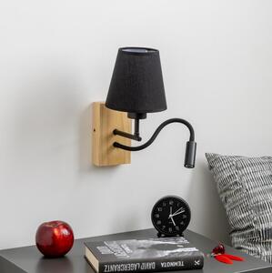 Brilagi - Applique a LED NUBILA WOOD 1xE27/25W/230V + LED/3W quercia/nero