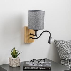Brilagi - Applique a LED NUBILA WOOD 1xE27/25W/230V + LED/3W quercia/grigio