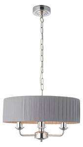 Endon 94394 - Lampadario a sospensione con catena HIGHCLERE 3xE14/40W/230V grigio scuro/cromo lucido