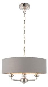 Endon 94377 - Lampadario a sospensione con catena HIGHCLERE 3xE14/40W/230V grigio/cromo lucido