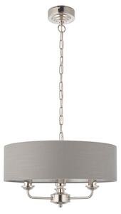 Endon 94377 - Lampadario a sospensione con catena HIGHCLERE 3xE14/40W/230V grigio/cromo lucido