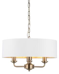Endon 98934 - Lampadario a sospensione con catena HIGHCLERE 3xE14/40W/230V bianco/ottone