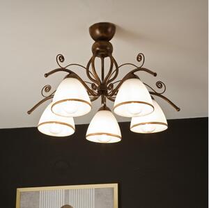 Lampadario a plafone RETRO 5xE27/60W/230V patina di bronzo