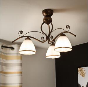 Lampadario a plafone RETRO 3xE27/60W/230V patina di bronzo