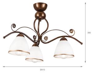 Lampadario a plafone RETRO 3xE27/60W/230V patina di bronzo