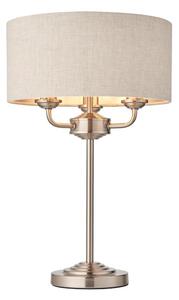 Endon 94369 - Lampada da tavolo HIGHCLERE 3xE14/18W/230V beige/cromo opaco