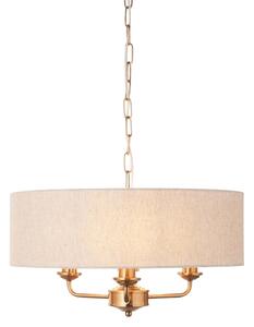 Endon 110723 - Lampadario a sospensione con catena HIGHCLERE 3xE14/40W/230V beige/ottone