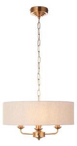 Endon 110723 - Lampadario a sospensione con catena HIGHCLERE 3xE14/40W/230V beige/ottone