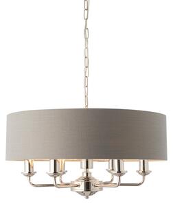 Endon 94373 - Lampadario a sospensione con catena HIGHCLERE 6xE14/40W/230V grigio/cromo lucido