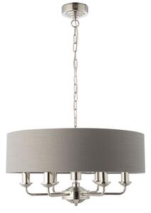Endon 94373 - Lampadario a sospensione con catena HIGHCLERE 6xE14/40W/230V grigio/cromo lucido