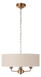 Endon 110723 - Lampadario a sospensione con catena HIGHCLERE 3xE14/40W/230V beige/ottone