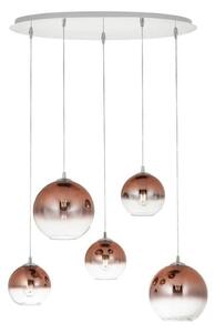 Redo 01-2080 - Lampadario a sospensione con filo BOWL 5xE27/42W/230V rame