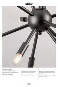 Redo 01-2936 - Lampadario a sospensione con filo STELLAR 18xE14/25W/230V nero