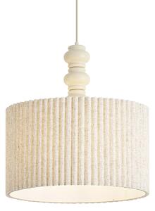 Lampada a sospensione Japandi beige con paralume in lino 50cm - Fedde