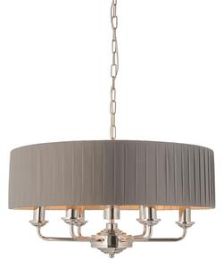Endon 94397 - Lampadario a sospensione con catena HIGHCLERE 6xE14/40W/230V grigio/cromo lucido