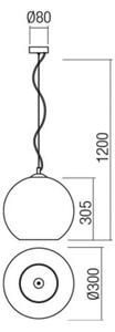 Redo 01-2076 - Lampadario a sospensione con filo BOWL 1xE27/42W/230V diametro 30 cm rame