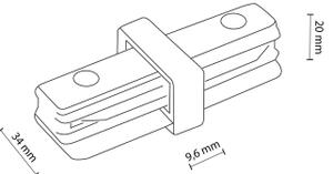 Tappo finale monofase per sistema a binari TRACER dritto bianco