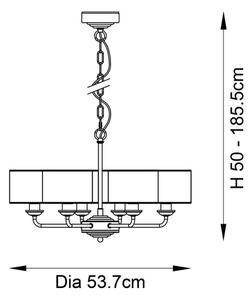 Endon 98936 - Lampadario a sospensione con catena HIGHCLERE 6xE14/28W/230V bianco/ottone