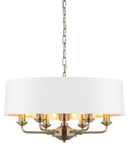 Endon 98933 - Lampadario a sospensione con catena HIGHCLERE 6xE14/40W/230V bianco/ottone