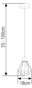 Lampadario a sospensione con filo 1xE27/35W/230V diametro 18 cm nero