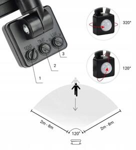 Proiettore da esterno a LED con sensore LED/20W/230V 4000K IP65 nero