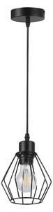 Lampadario a sospensione con filo 1xE27/35W/230V diametro 18 cm nero