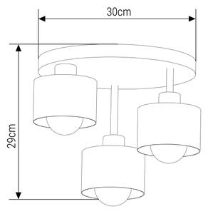 Lampadario a sospensione con supporto rigido 3xE27/35W/230V diametro 30 cm nero/oro