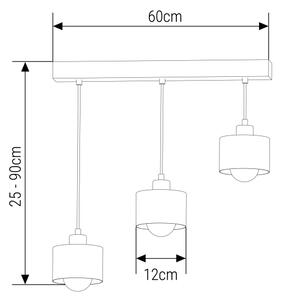Lampadario a sospensione con filo 3xE27/35W/230V nero