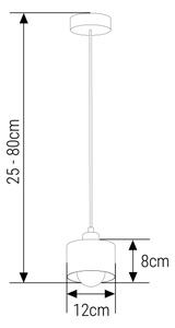 Lampadario a sospensione con filo 1xE27/35W/230V diametro 12 cm nero/oro