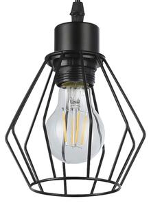 Lampadario a sospensione con filo 1xE27/35W/230V diametro 18 cm nero