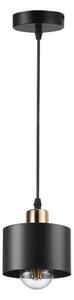 Lampadario a sospensione con filo 1xE27/35W/230V diametro 12 cm nero/oro