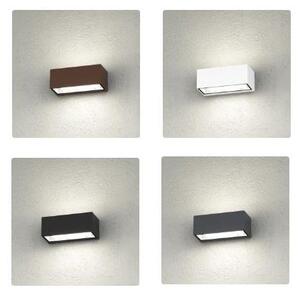 SPA APPLIQUE DA ESTERNO RETTANGOLARE IP54 BIEMISSIONE DI LUCE ALLUMINIO 4 COLORI LAMPADINE GX53 SOSTITUIBILI