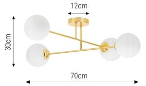 Lampadario a sospensione con supporto rigido 4xE27/35W/230V diametro 70 cm oro
