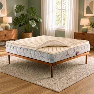 Topper Lattice – Correttore Elastico, 4 cm, Bamboo Sfoderabile 80x190 Singolo standard
