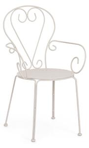 Sedia da esterno beige in metallo Etienne – Bizzotto