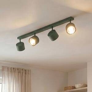 Faretto da soffitto Chloe, verde, quattro luci, regolabile Chloe Argon, Verde, Soggiorno / Sala da pranzo, Metallo, Moderno
