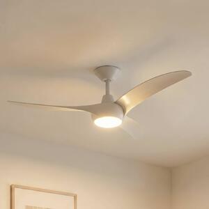 Ventilatore da soffitto LED Lindby Briya, bianco, Ø 116 cm, CCT Briya Lindby, dimmerabile, Bianco / Opale, Soggiorno / Sala da pranzo, Plastica, Moderno