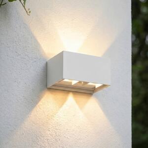 Applique da esterni Nivar Lindby, Bianco / Opale, Metallo, Moderno, Applique da esterni