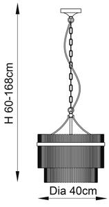 Endon 99167 - Lampadario a sospensione con catena MARIETTA 3xE14/7W/230V ottone/limpido