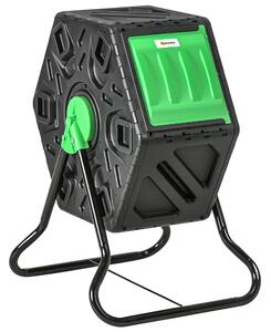 Outsunny Compostiera da Giardino Rotante 65L, Compostiera Girevole a 360°, Prese d'Aria, in PP, Compostaggio Rifiuti | Aosom Italy