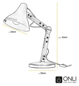 ONLI - Lampada da tavolo ARCHITETTO 1xE27/22W/230V 62 cm grigio/marrone
