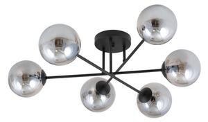 Lampadario a plafone ROMA 6xE14/10W/230V nero/fumé