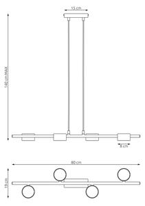 Lampadario a sospensione con filo SORA 4xGX53/12W/230V nero