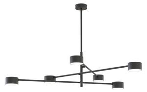 Lampadario a sospensione con supporto rigido NATSU 6xGX53/12W/230V nero